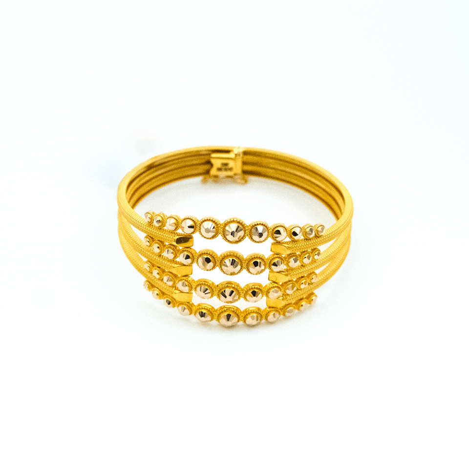 14 Ayar Saf Duruş Kelepçe Altın Bileklik