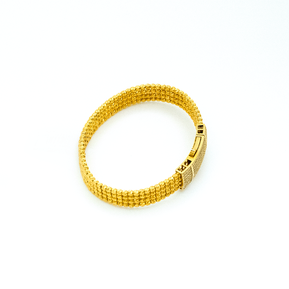 14 Ayar Zeytin Baharı Kelepçe Altın Bileklik