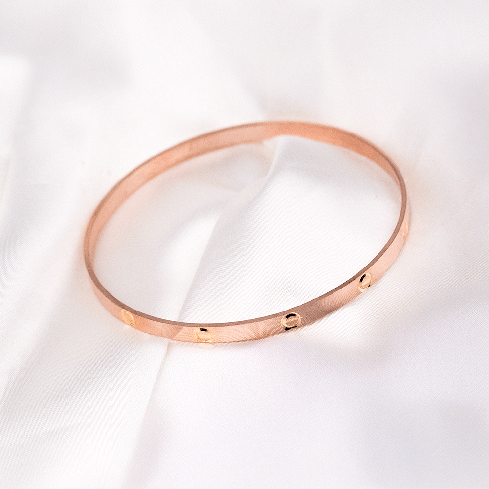 22 Ayar Vida Desenli Kibrit Çöpü Rose Altın Bilezik 20 Gr