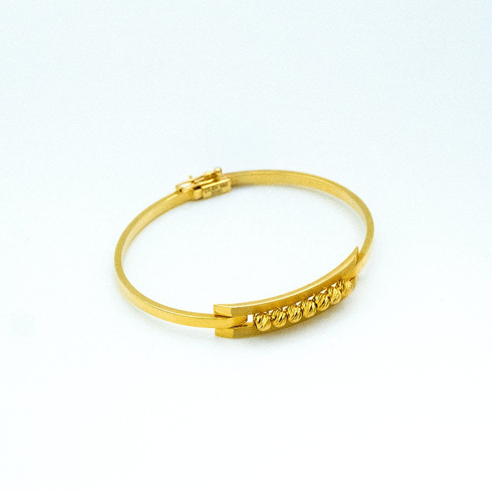 14 Ayar Parlak Yolculuk Kelepçe Altın Bileklik