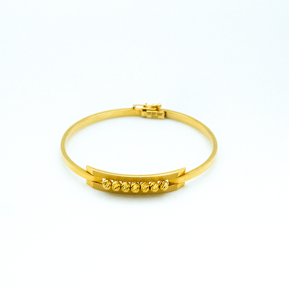 14 Ayar Parlak Yolculuk Kelepçe Altın Bileklik