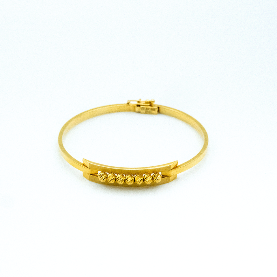 14 Ayar Parlak Yolculuk Kelepçe Altın Bileklik