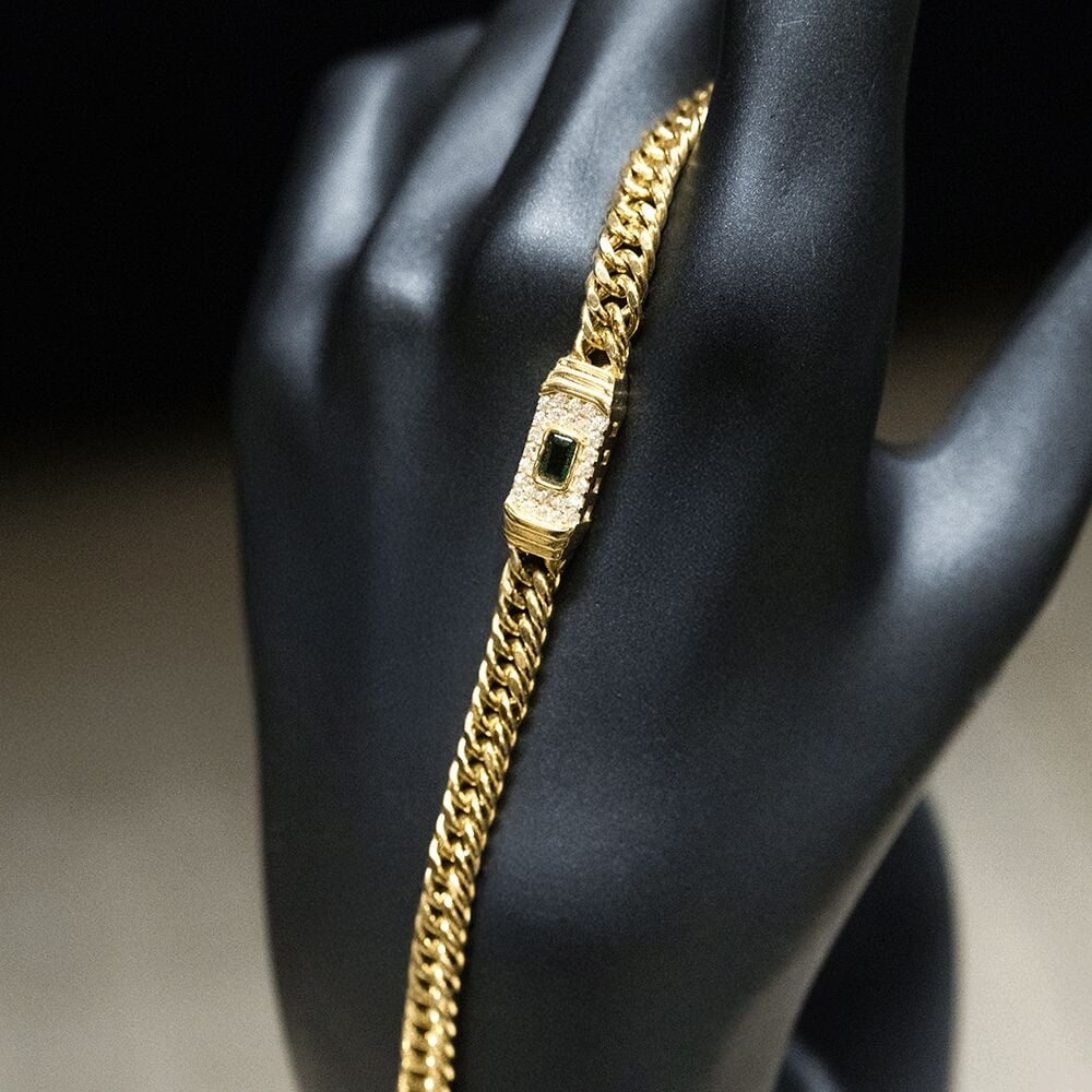 14 Ayar Parlak Doku Altın Bileklik