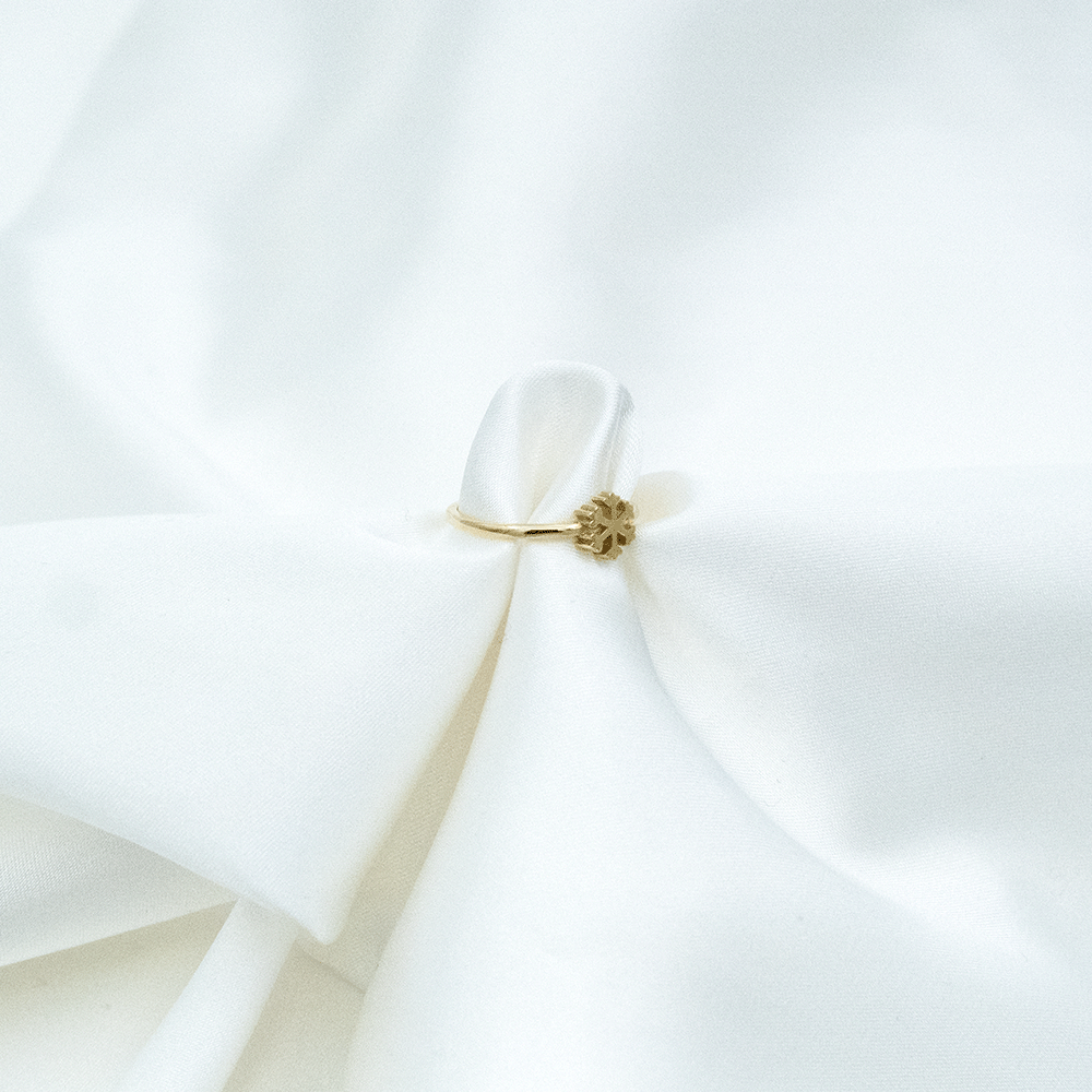 14 Ayar Kar Tanesi Altın Yüzük