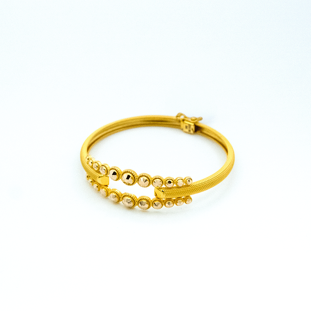 14 Ayar İncili Duruş Kelepçe Altın Bileklik