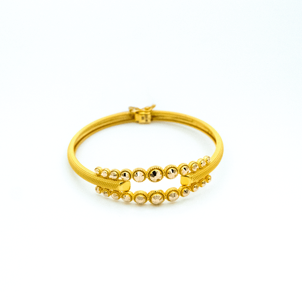 14 Ayar İncili Duruş Kelepçe Altın Bileklik