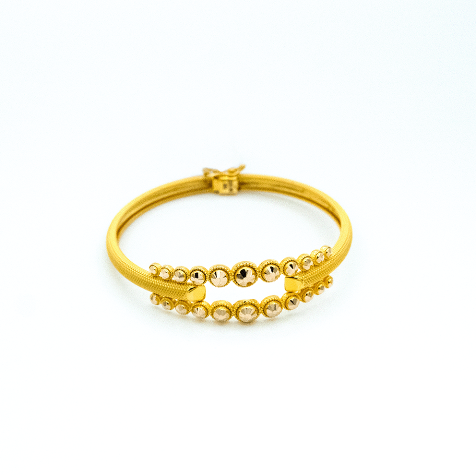 14 Ayar İncili Duruş Kelepçe Altın Bileklik