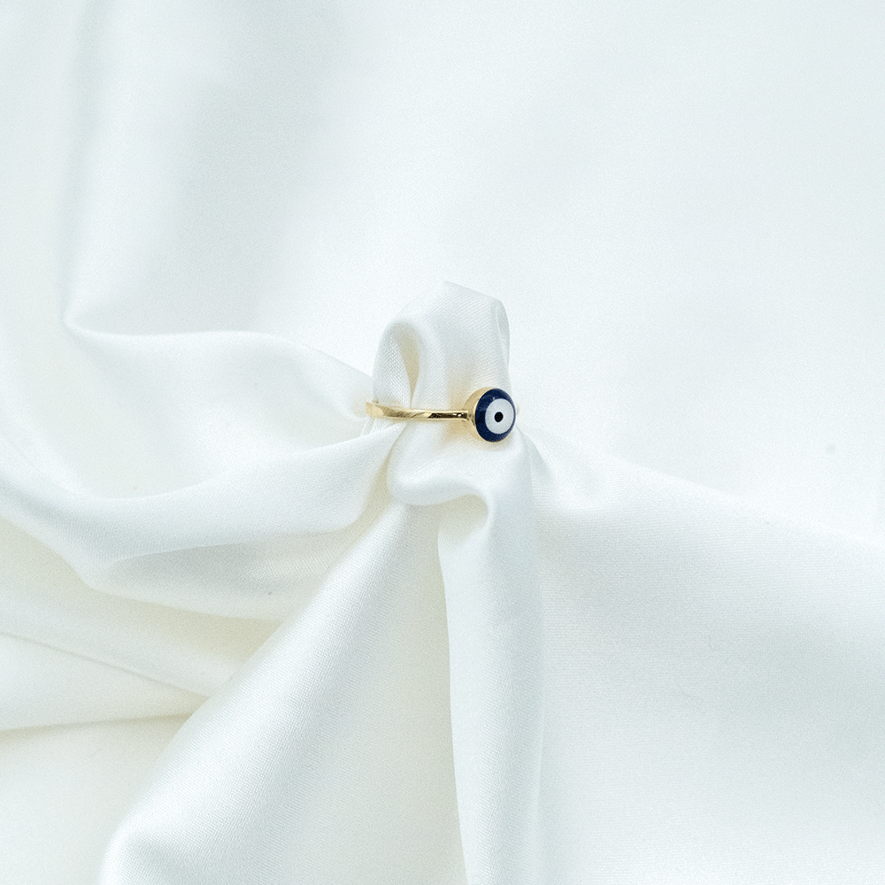 14 Ayar Yuvarlak Desenli Altın Yüzük